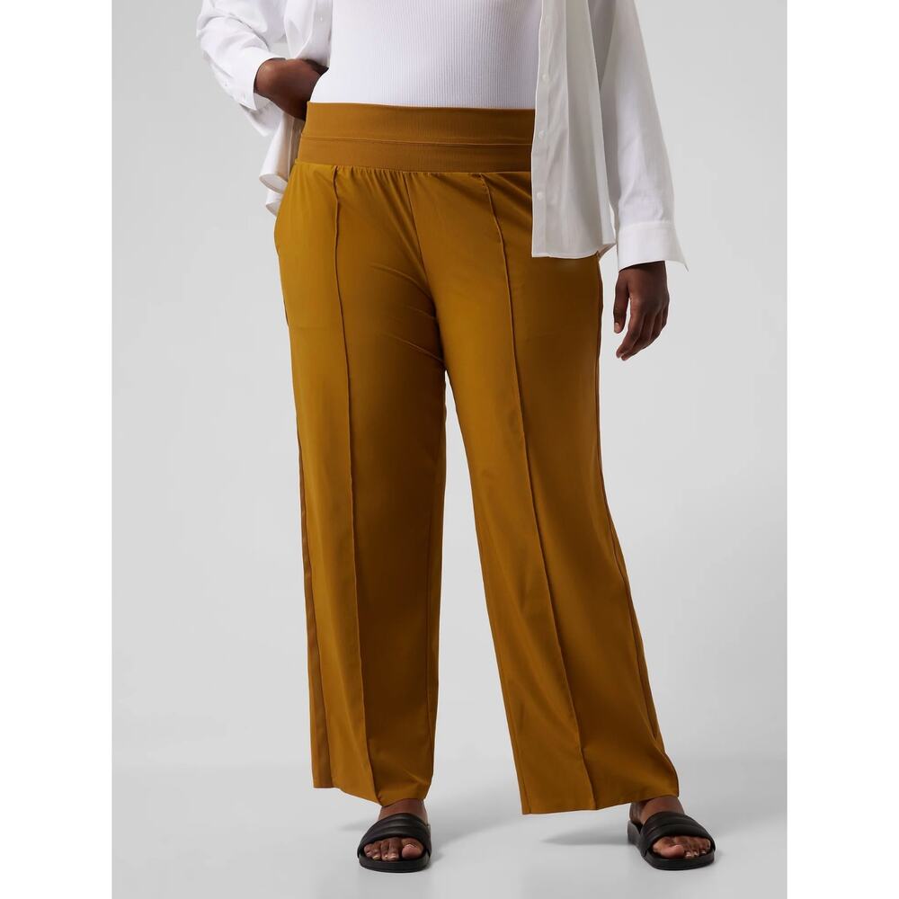 Athleta Nolita Wide Leg Pant Brass Yellow Size 14